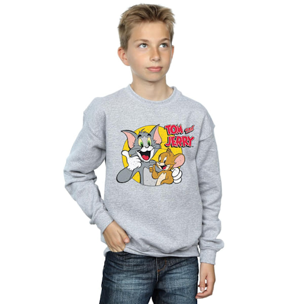 Tom And Jerry Boys Thumbs Up Sweatshirt 7-8 År Sports Grey Sports Grey 7-8 Years