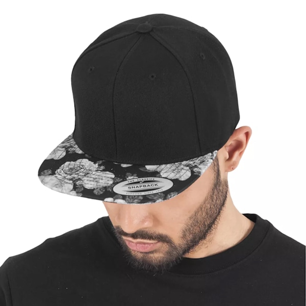 Flexfit by Yupoong Unisex Rosor Tryck Snapback Cap En Storlek Bla Black/Grey One Size