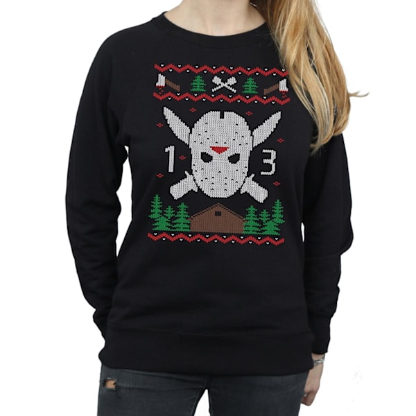 Fredag den 13:e Dam/Dam Jul Fair Isle Sweatshirt S Svart Black S