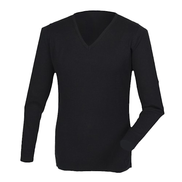 Henbury Herr Cashmere Touch Akryl V-ringad tröja / Stickad S Black S