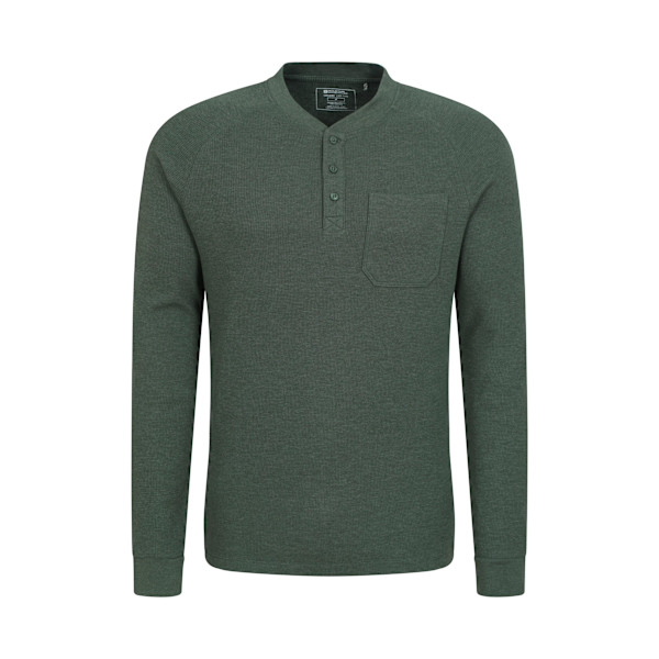 Mountain Warehouse Selby Waffle Henley T-shirt 3XL Khaki G för män Khaki Green 3XL