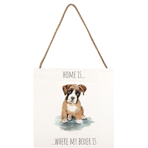 Louise Nisbet Träboxerskylt En Storlek Vit/Brun White/Brown One Size