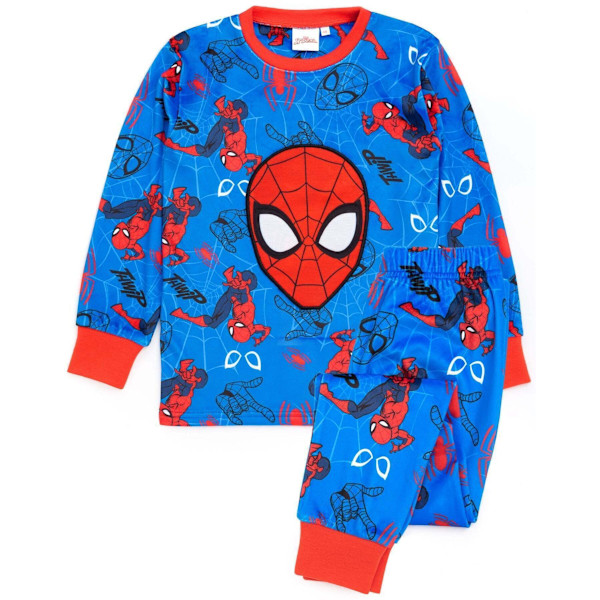 Spider-Man Barn/Barn Fleece Lång Pyjamas Set 4-5 År Blå Blue/Red 4-5 Years