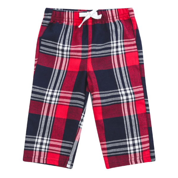 Larkwood Babies Tartan Lounge Trousers 3-4 år Röd/Marinblå Check Red/Navy Check 3-4 Years