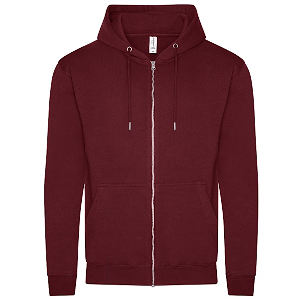 Awdis Herr Ekologisk Full Zip Hoodie M Burgundy Burgundy M
