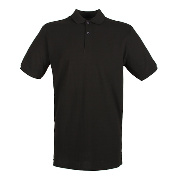 Henbury Herr Modern Fit Bomull Pique Poloskjorta 4XL Svart Black 4XL