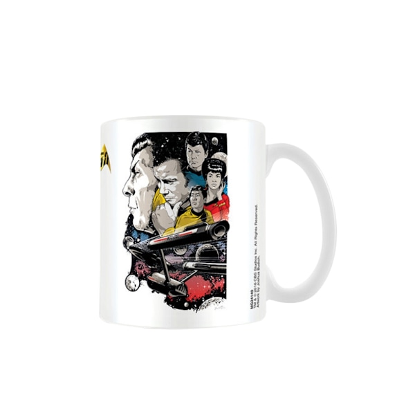 Star Trek Boldly Go 50-årsjubileumsmugg En storlek Vit/Svart/Gul White/Black/Yellow One Size