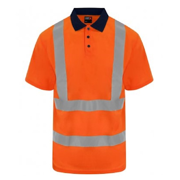 PRO RTX Herr Hög Synlighet Polo Shirt XL Orange/Navy Orange/Navy XL