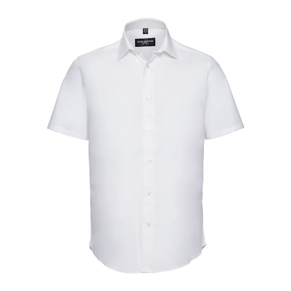 Russell Collection Herr Fitted Short-Sleeved Shirt 3XL Vit White 3XL