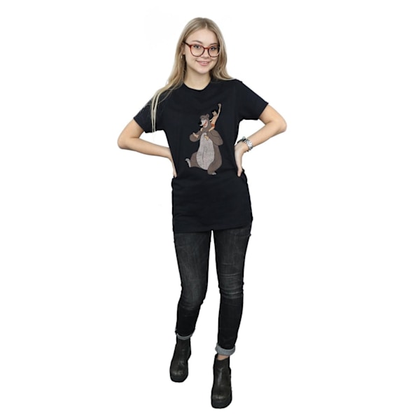 Djungelboken Dam/Dam Classic Mowgli Och Baloo Bomull Boyfriend T-Shirt XL Svart Black XL