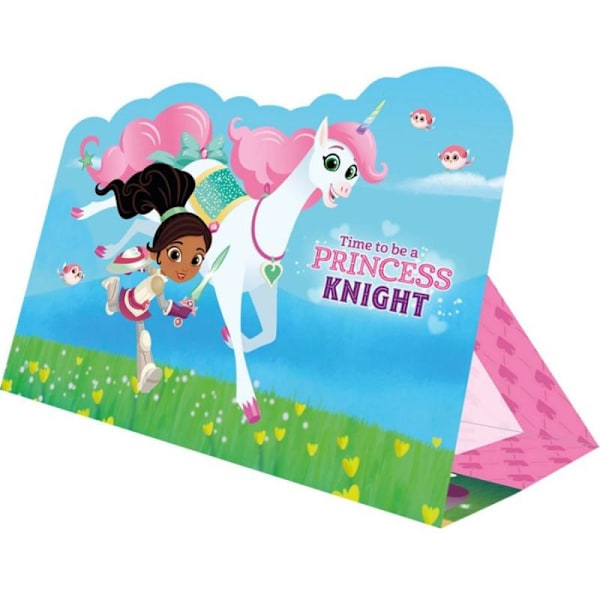 Nella the Princess Knight Inbjudningar (8-pack) One Size Blå Blue/Green/Pink One Size