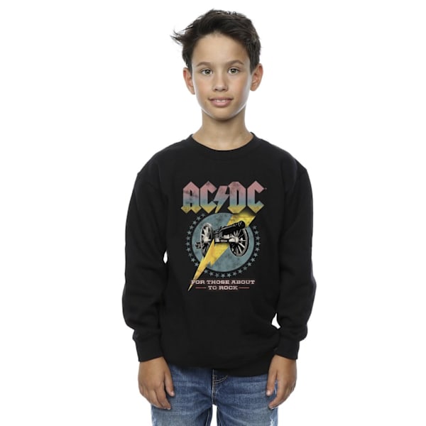 ACDC Boys For Those About To Rock Sweatshirt 9-11 År Svart Black 9-11 Years