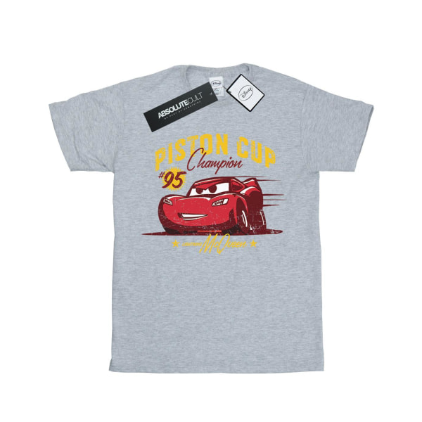 Disney Girls Cars Piston Cup Champion bomull T-shirt 7-8 år Sports Grey 7-8 Years
