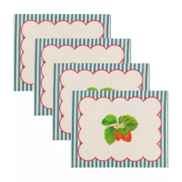 Wylder Jordgubbsunderlägg (4-pack) 46cm x 36cm Candy Cane Candy Cane 46cm x 36cm