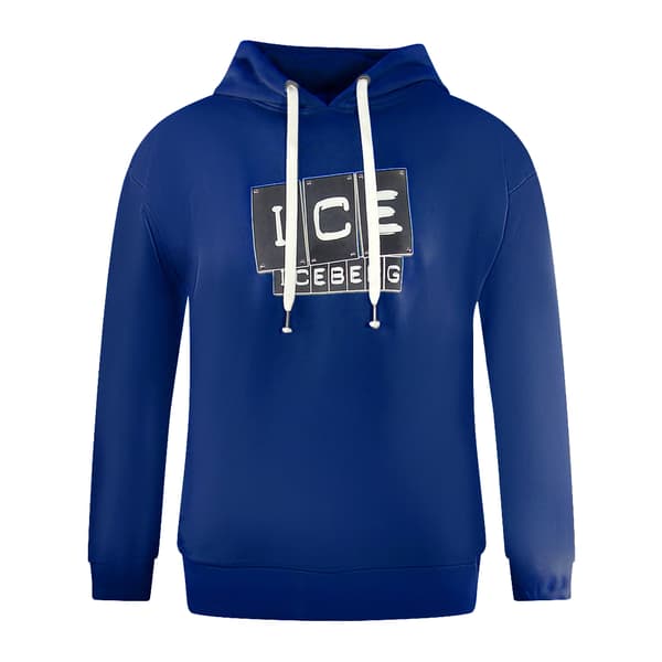 Ice Iceberg Herr Stor Logotyp Hoodie M Blå Blue M