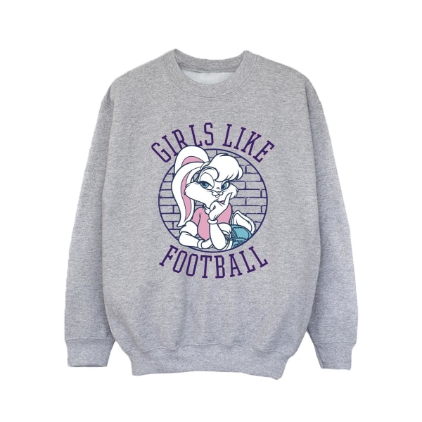 Looney Tunes Girls Lola Bunny Girls Like Football Sweatshirt 7- Sports Grey 7-8 Years