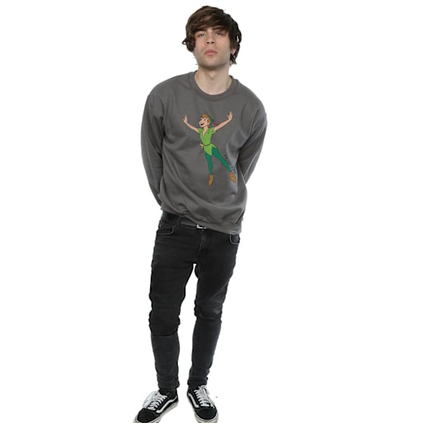 Disney Classic Flying Peter Pan Sweatshirt M Charcoal för män Charcoal M
