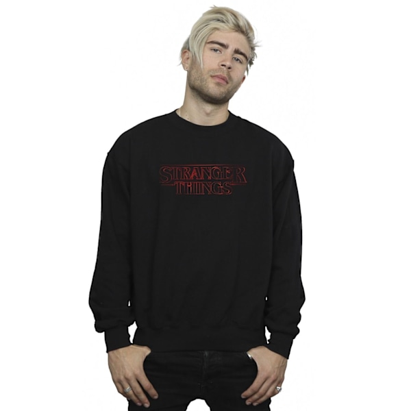 Netflix Stranger Things Glow Logo Sweatshirt 4XL Svart Black 4XL
