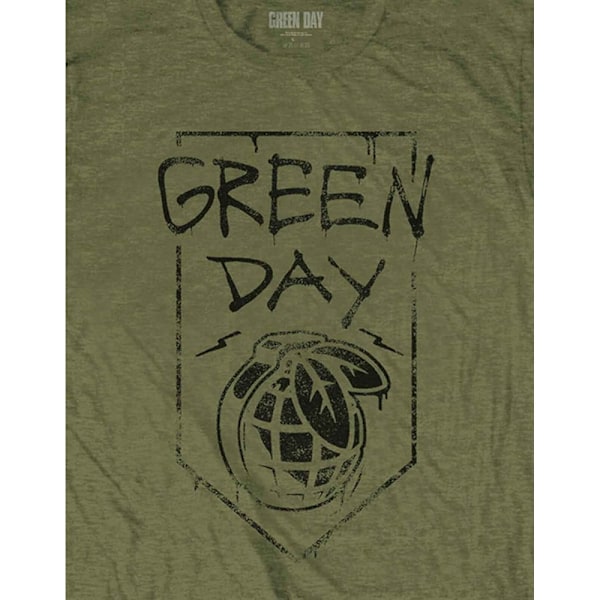 Green Day Unisex Adult Grenade T-shirt S Military Green Military Green S