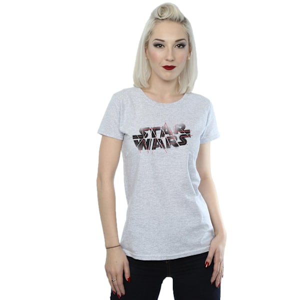 Star Wars Dam/Kvinnor The Last Jedi Spray Logo Bomull T-shirt Sports Grey L