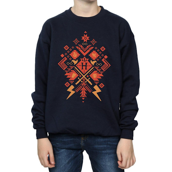 Harry Potter Pojkar Jul Fair Isle Sweatshirt 5-6 År Marinblå Navy Blue 5-6 Years