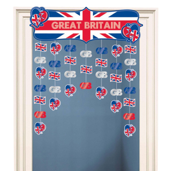Amscan Britain Icons Door Curtain One Size Blue/Red/White Blue/Red/White One Size