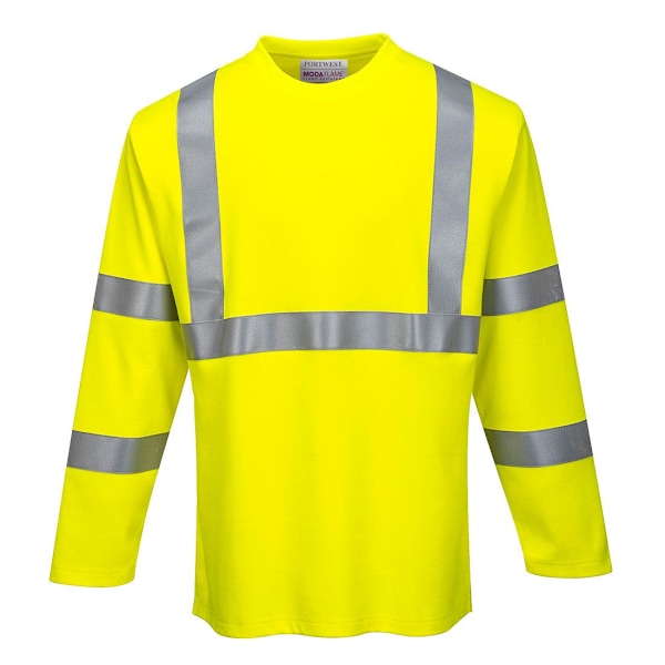 Portwest Hi-Vis flamskyddad långärmad T-shirt M Gul Yellow M