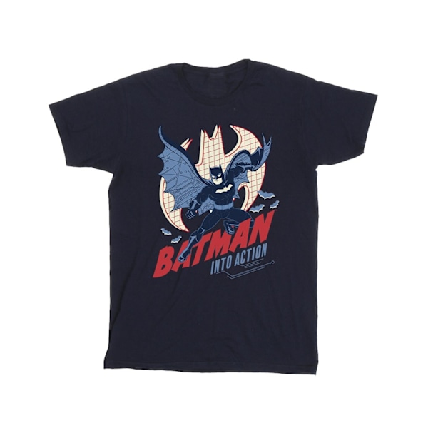 DC Comics Boys Batman Into Action T-shirt 9-11 år Marinblå Navy Blue 9-11 Years