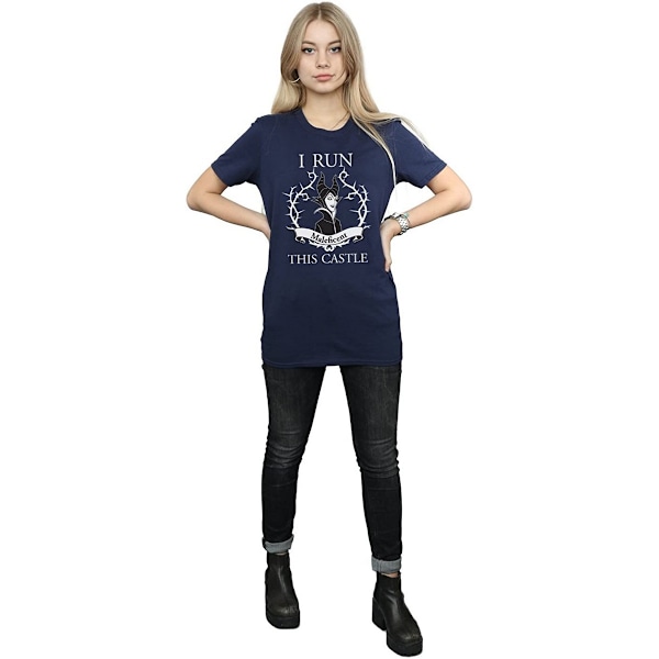 Maleficent Dam/Damer Jag Kör Detta Slott Bomull Pojkvän T-S Navy Blue 3XL