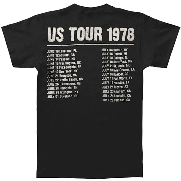 The Rolling Stones Unisex Adult US Tour 1978 T-shirt med tryck på baksidan Black M