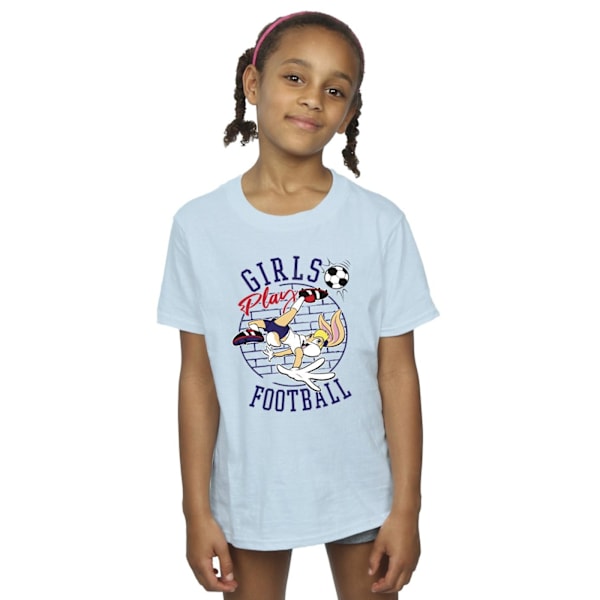 Looney Tunes Girls Lola Bunny Girls Spela Fotboll Bomull T-Shir Baby Blue 7-8 Years