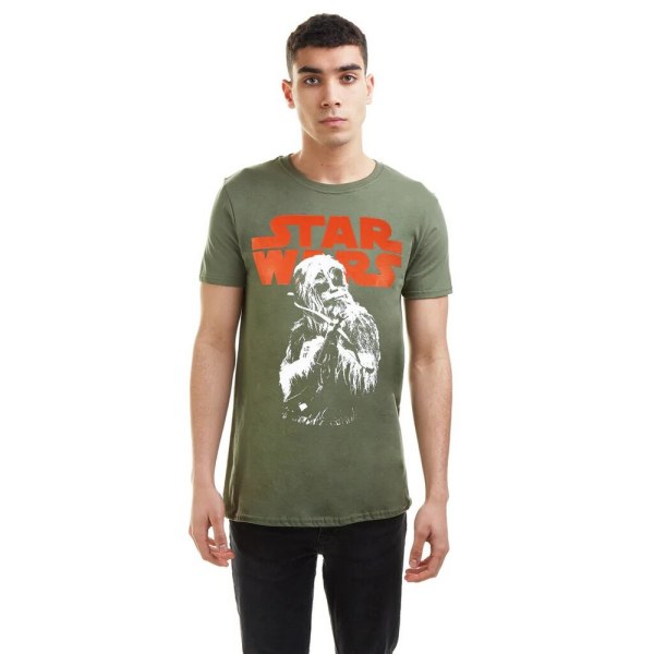 Star Wars Herr Chewbacca Armborst T-shirt M Militärgrön Military Green M