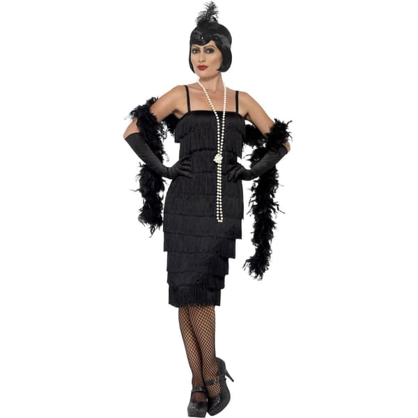 Smiffys Dam/Dam Flapper Kostym L Svart Black L