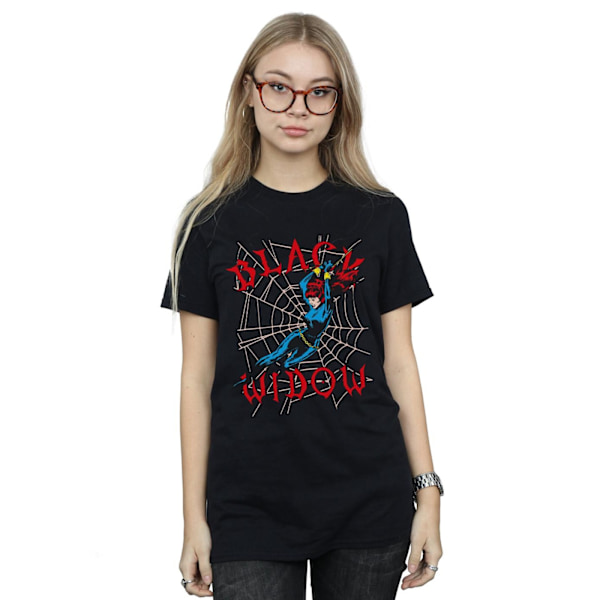 Marvel Womens/Ladies Black Widow Web Bomull Boyfriend T-Shirt 4 Black 4XL