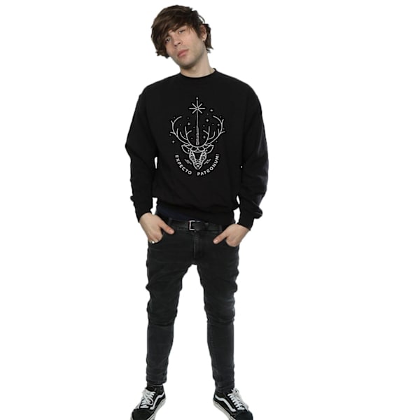 Harry Potter Expecto Patronum Charm Sweatshirt för män, L, svart Black L