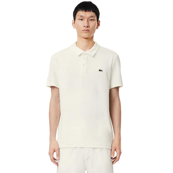 Lacoste Pikétröja med broderad logotyp för män S Vit White S