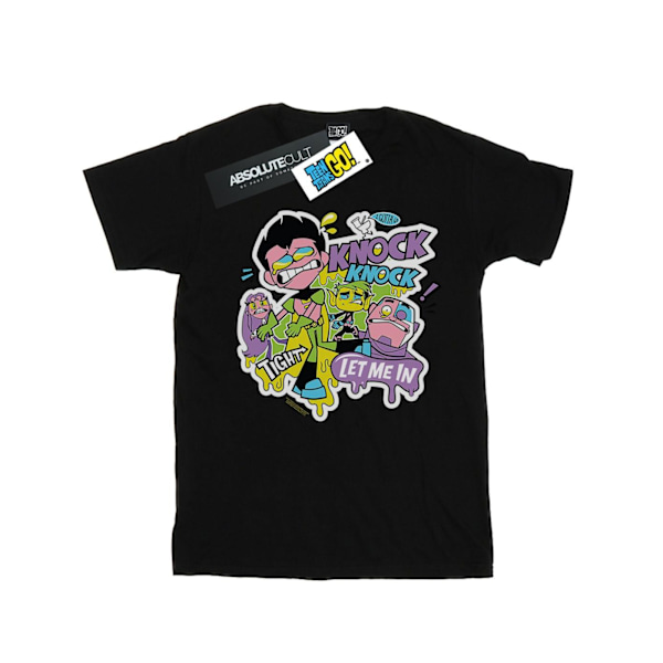 DC Comics Dam/Damer Teen Titans Go Knock Knock Bomull Boyfriend T-Shirt Black XXL