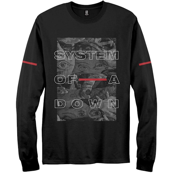 System Of A Down Unisex Vuxen Ögon Collage Långärmad T-shirt Black S