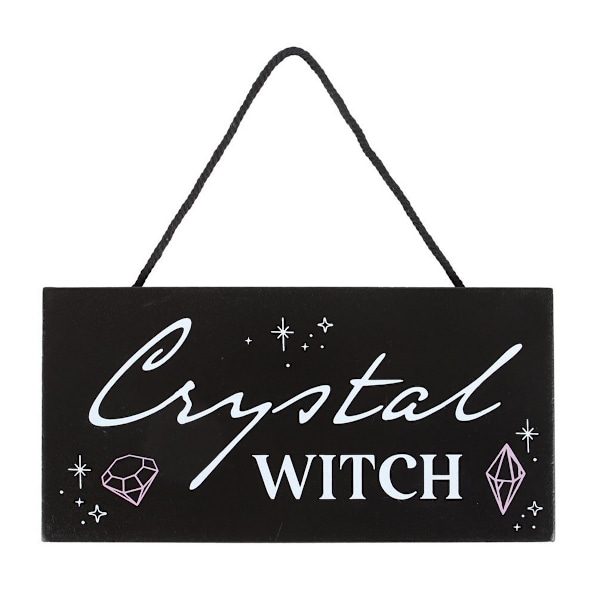 Something Different Crystal Witch Hängande Skylt En Storlek Svart/Vit Black/White One Size