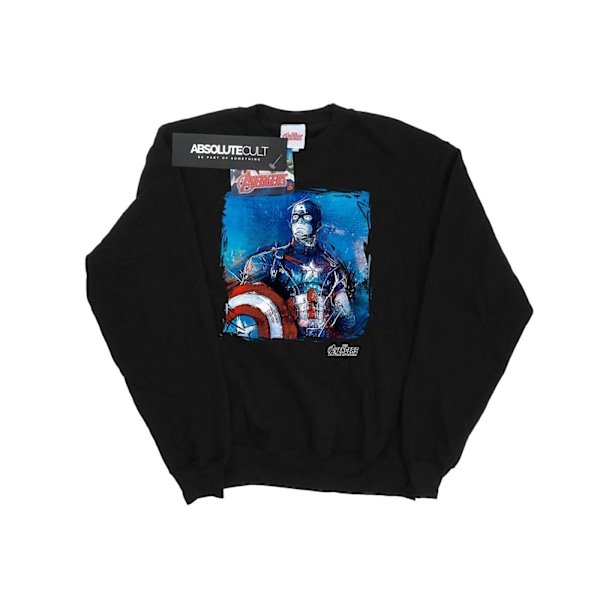 Marvel Girls Captain America Art Sweatshirt 5-6 år Svart Black 5-6 Years