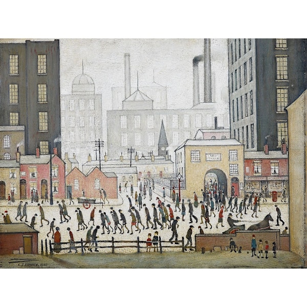 L.S. Lowry Kommer från kvarnen 1930 inramad duktryck 30 cm x Multicoloured 30cm x 40cm