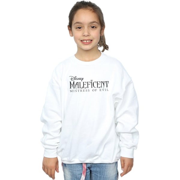 Disney Girls Maleficent Mistress Of Evil Logo Sweatshirt 3-4 År White 3-4 Years