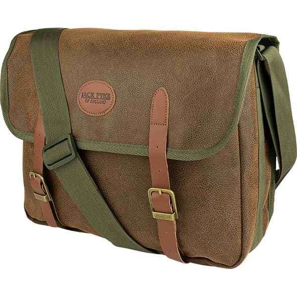 Jack Pyke Logo Messenger Bag med Läderdetaljer, One Size, Brun Brown One Size