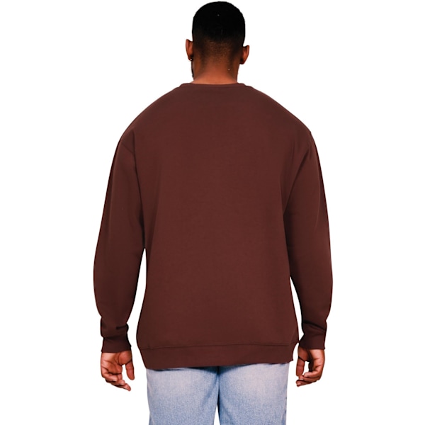 Casual Classics Herr Ringspun Bomull Hög Överdimensionerad Sweatshirt Chocolate M