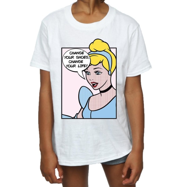Disney Princess Girls Cinderella Pop Art T-shirt i bomull 12-13 Y White 12-13 Years
