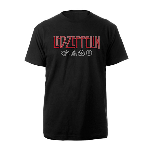 Led Zeppelin Unisex Adult Symbols Logo T-Shirt XL Svart Black XL