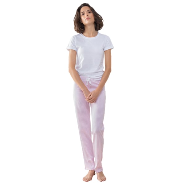 Towel City Dam/Damrandig Långrandig Pyjamas Set M Vit/Rosa White/Pink M