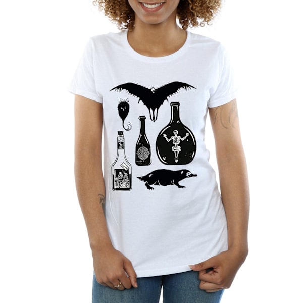 Fantastiska vidunder Kvinnors/Damers Enkla Ikoner Bomull T-shirt S Vit White S