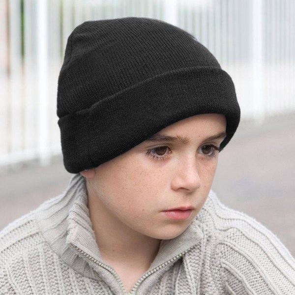Result Junior Unisex Wooly Vinter/Ski Termisk Mössa One Size Blac Black One Size
