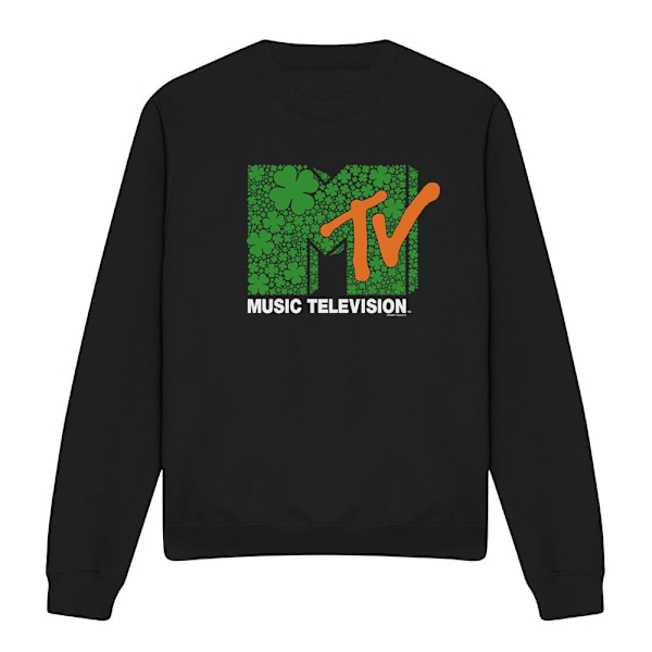 MTV Unisex Vuxen Shamrock Logotyp St Patricks Day Tröja L Bla Black L